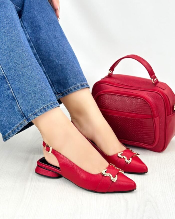 BALETA EN CUERO ROJO A18