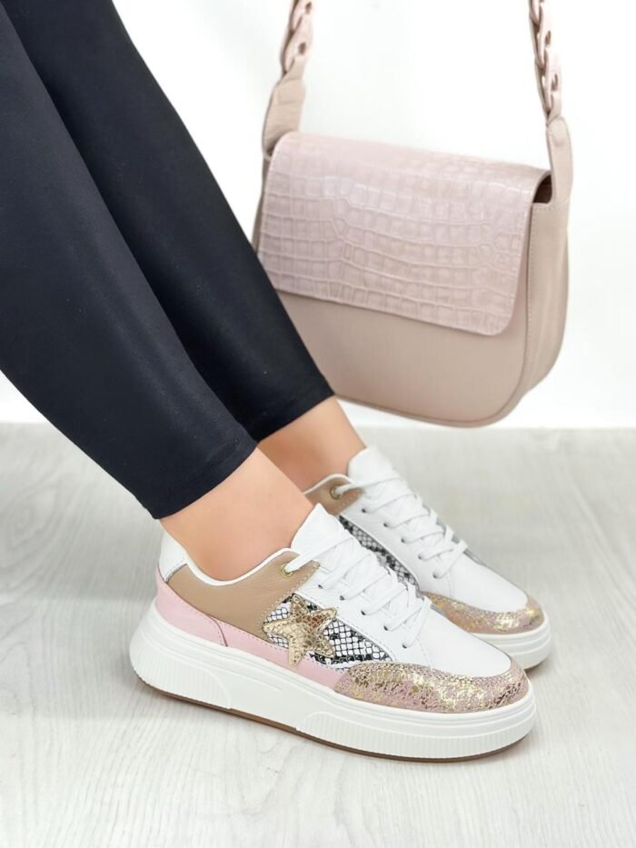 TENIS TAUPE ROSADO - STAR