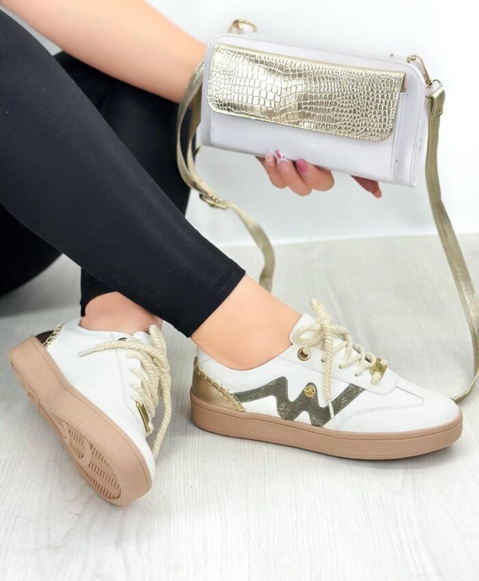 TENIS BLANCO POR ORO T457
