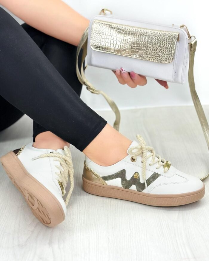 TENIS BLANCO POR ORO T457