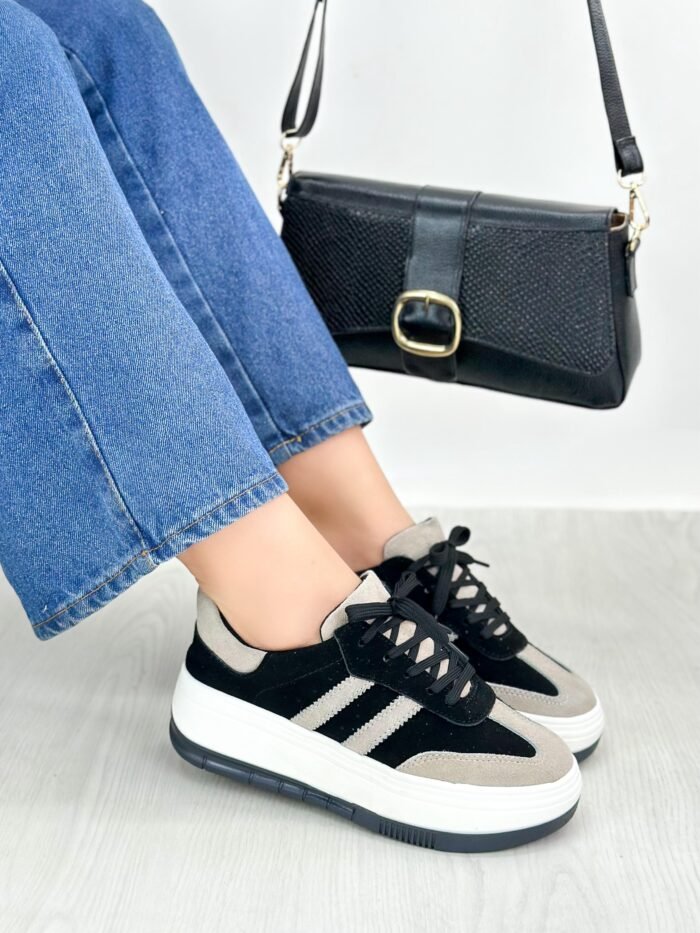 TENIS NEGRO POR BEIGE 699