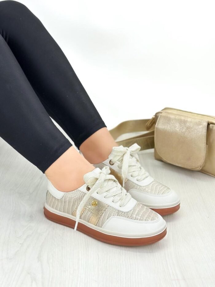 TENIS FOSIL BLANCO ORO T-2003 - Image 2