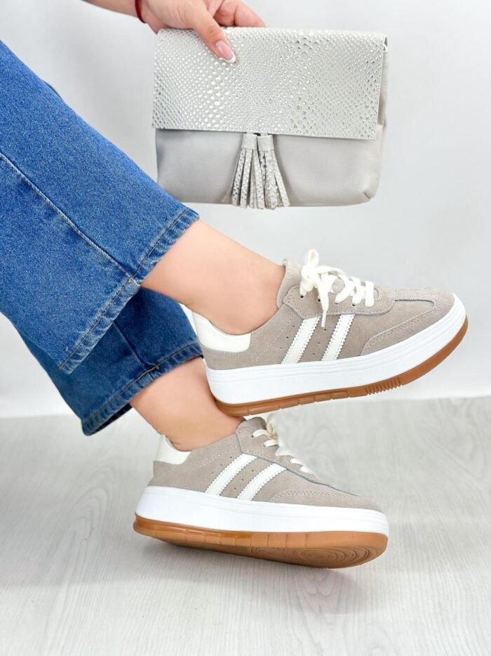 TENIS BEIGE POR TALCO 699