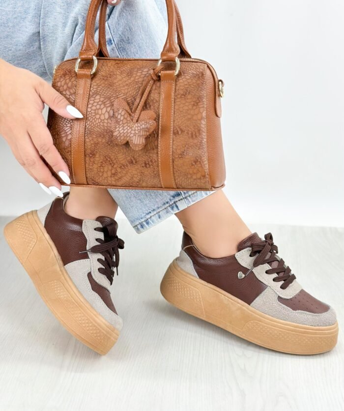 TENIS CUERO CAFE X CARNAZA 721