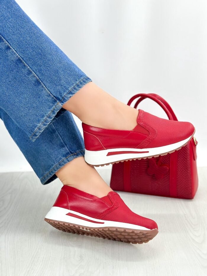 TENIS ROJO CUERO 715