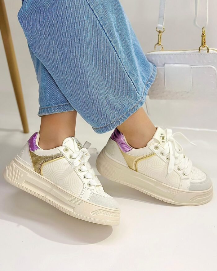 BLANCO X LILA Y DORADO