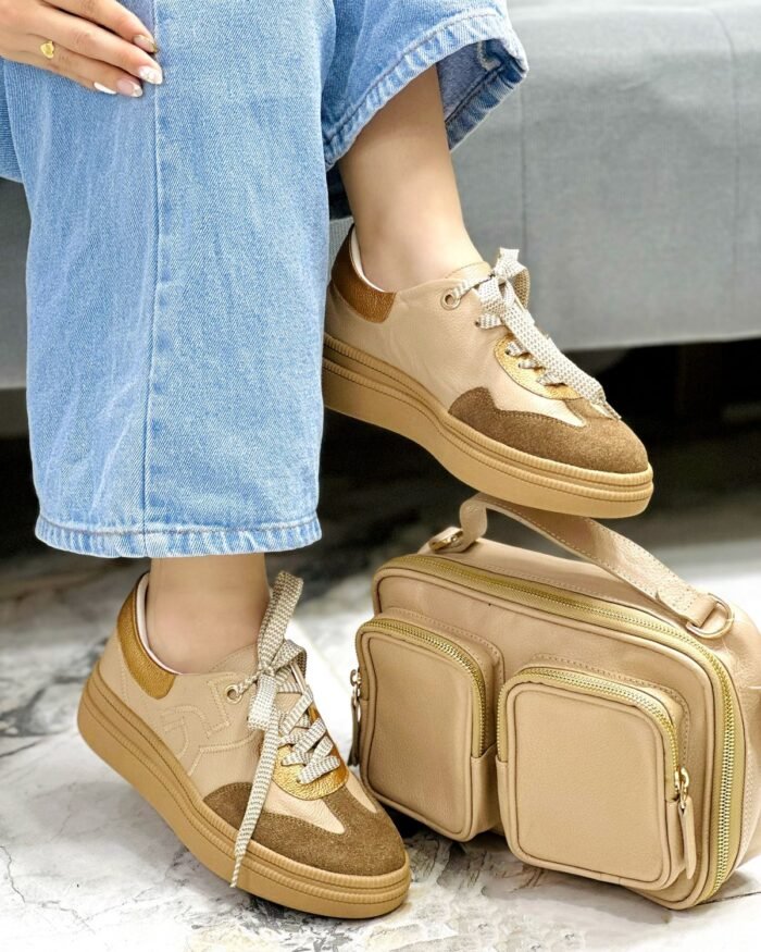 TENIS CUERO CARNAZA CAPUCHINO 2112