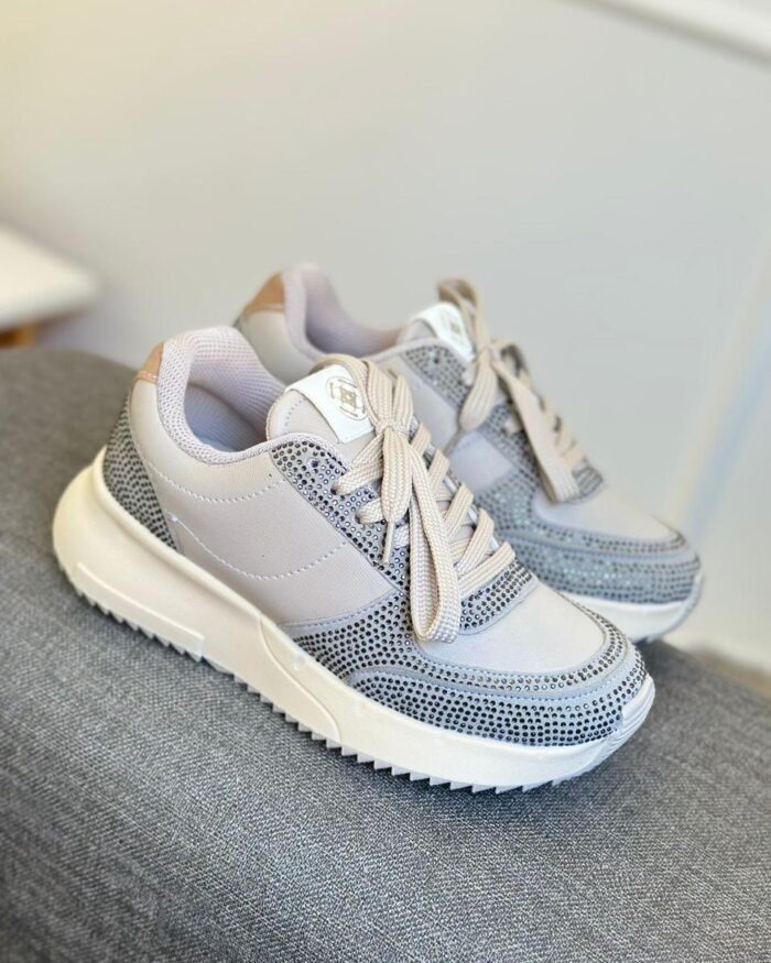 BEIGE X BRILLO GRIS SINTÉTICO